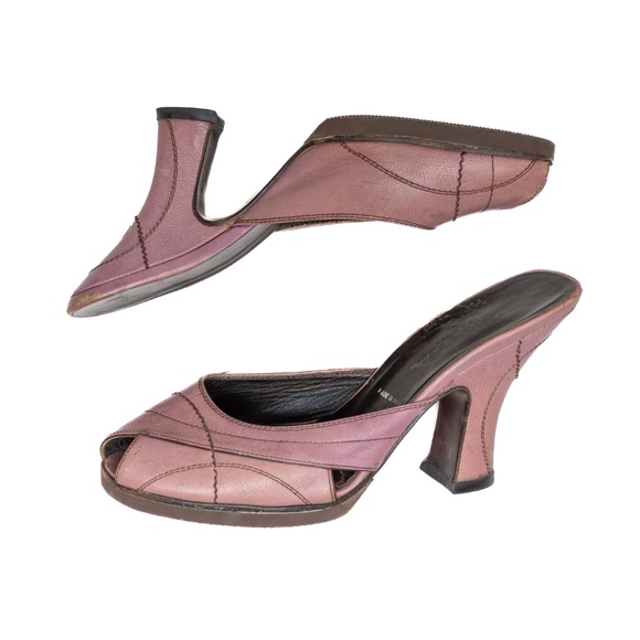 Vintage Prada Pink Leather Peep-Toe Heels – Size US 6.5 - Picture 7 of 12